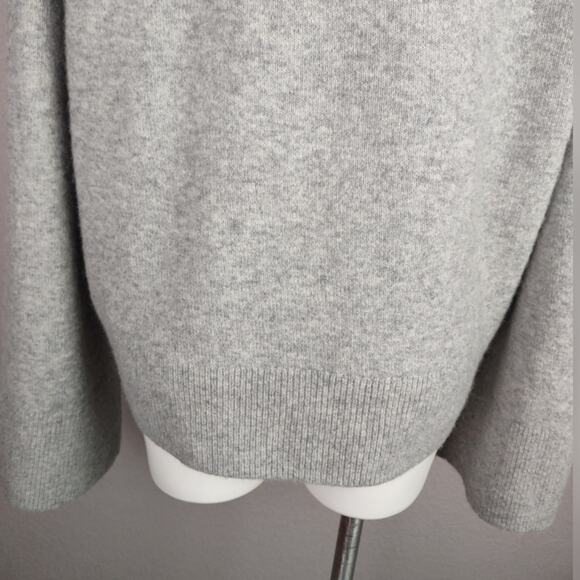 J Crew Chunky Crewneck Cropped Sweater Supersoft Yarn Gray Merino Wool Blend XL - Picture 13 of 16